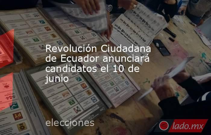 Revolución Ciudadana de Ecuador anunciará candidatos el 10 de junio. Noticias en tiempo real