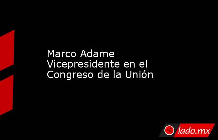 Marco Adame Vicepresidente en el Congreso de la Unión. Noticias en tiempo real