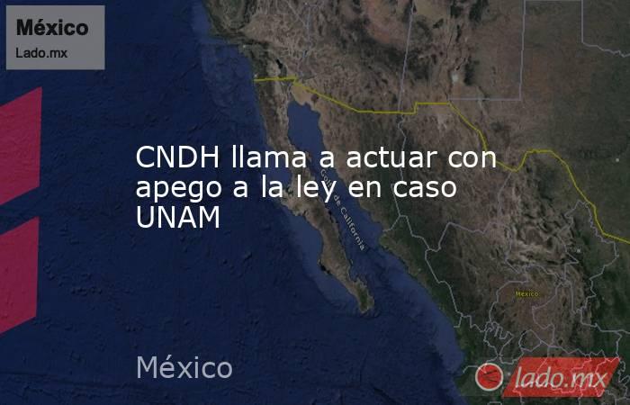 CNDH llama a actuar con apego a la ley en caso UNAM. Noticias en tiempo real