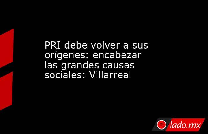 PRI debe volver a sus orígenes: encabezar las grandes causas sociales: Villarreal. Noticias en tiempo real
