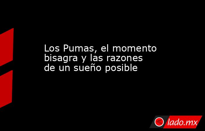 Los Pumas, el momento bisagra y las razones de un sueño posible. Noticias en tiempo real