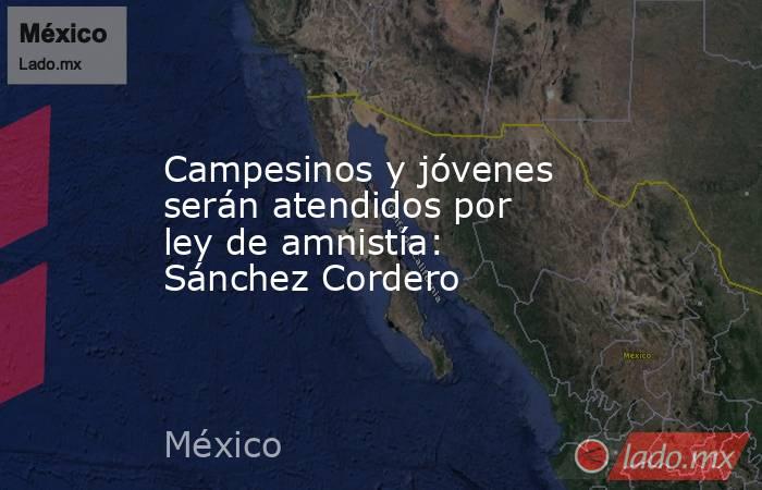 Campesinos y jóvenes serán atendidos por ley de amnistía: Sánchez Cordero. Noticias en tiempo real