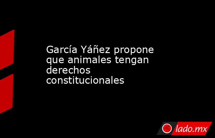 García Yáñez propone que animales tengan derechos constitucionales. Noticias en tiempo real