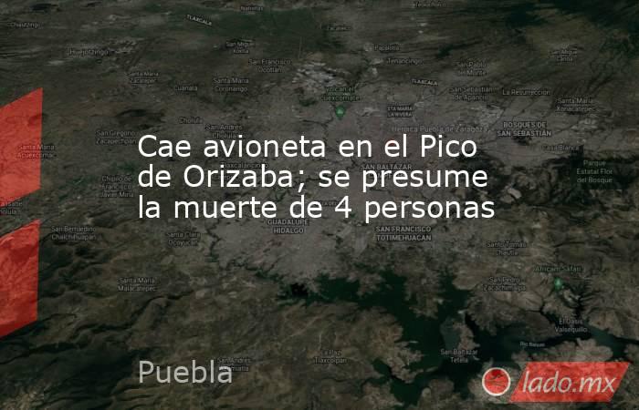 Cae avioneta en el Pico de Orizaba; se presume la muerte de 4 personas. Noticias en tiempo real