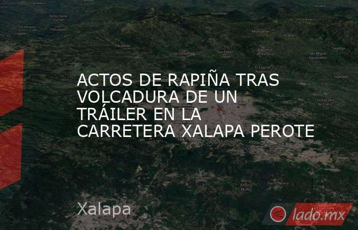 ACTOS DE RAPIÑA TRAS VOLCADURA DE UN TRÁILER EN LA CARRETERA XALAPA PEROTE. Noticias en tiempo real