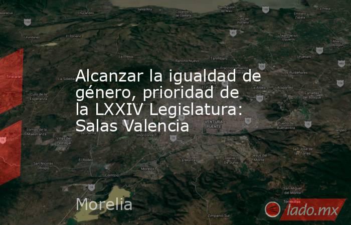 Alcanzar la igualdad de género, prioridad de la LXXIV Legislatura: Salas Valencia. Noticias en tiempo real