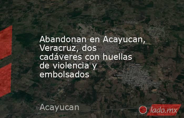 Abandonan en Acayucan, Veracruz, dos cadáveres con huellas de violencia y embolsados. Noticias en tiempo real