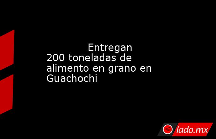             Entregan 200 toneladas de alimento en grano en Guachochi            . Noticias en tiempo real