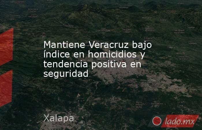 Mantiene Veracruz bajo índice en homicidios y tendencia positiva en seguridad. Noticias en tiempo real