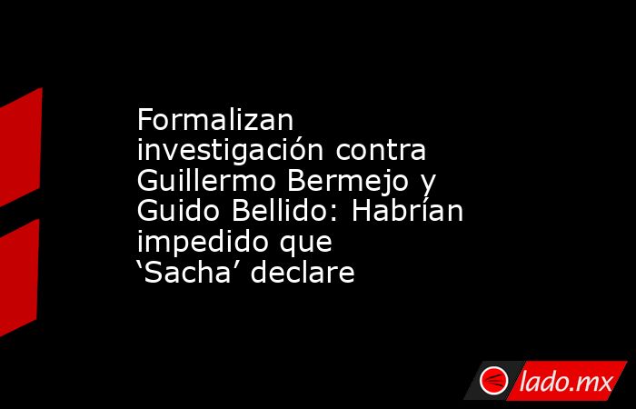 Formalizan investigación contra Guillermo Bermejo y Guido Bellido: Habrían impedido que ‘Sacha’ declare. Noticias en tiempo real