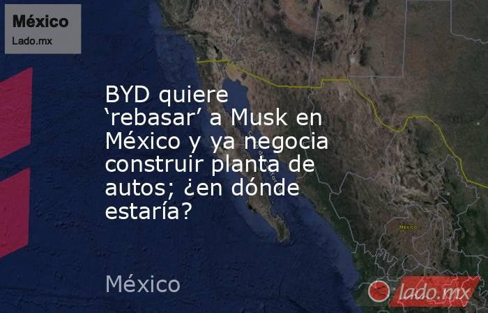 BYD quiere ‘rebasar’ a Musk en México y ya negocia construir planta de autos; ¿en dónde estaría?. Noticias en tiempo real