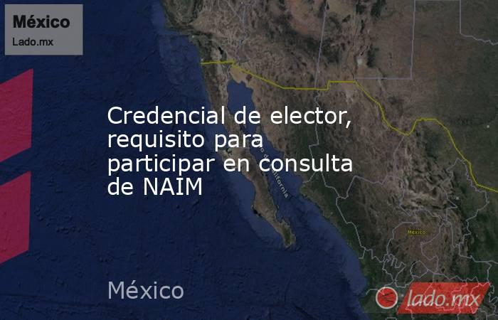 Credencial de elector, requisito para participar en consulta de NAIM. Noticias en tiempo real