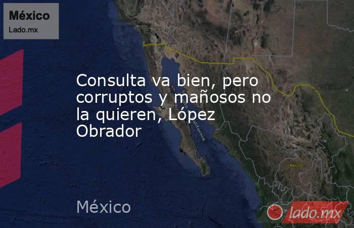 Consulta va bien, pero corruptos y mañosos no la quieren, López Obrador. Noticias en tiempo real