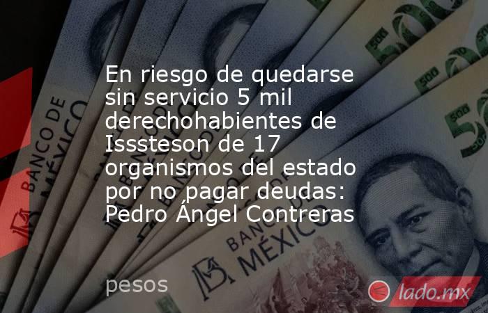 En riesgo de quedarse sin servicio 5 mil derechohabientes de Isssteson de 17 organismos del estado por no pagar deudas: Pedro Ángel Contreras. Noticias en tiempo real
