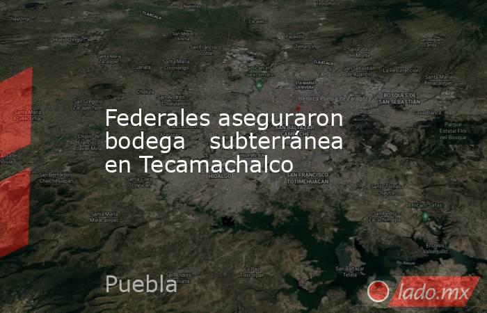 Federales aseguraron bodega   subterránea en Tecamachalco. Noticias en tiempo real