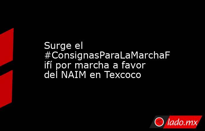 Surge el #ConsignasParaLaMarchaFifí por marcha a favor del NAIM en Texcoco. Noticias en tiempo real