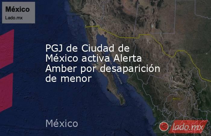 PGJ de Ciudad de México activa Alerta Amber por desaparición de menor. Noticias en tiempo real