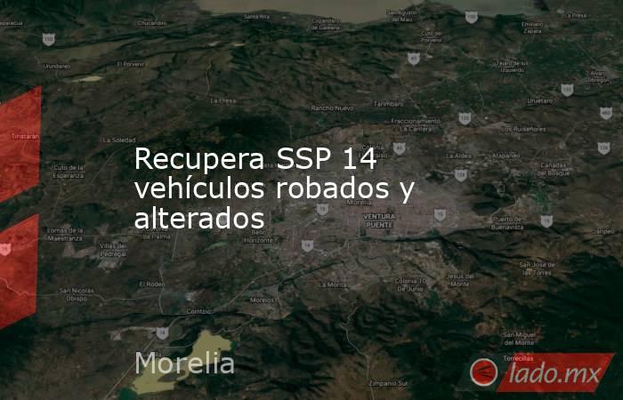 Recupera SSP 14 vehículos robados y alterados. Noticias en tiempo real