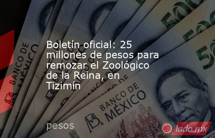 Boletín oficial: 25 millones de pesos para remozar el Zoológico de la Reina, en Tizimín. Noticias en tiempo real