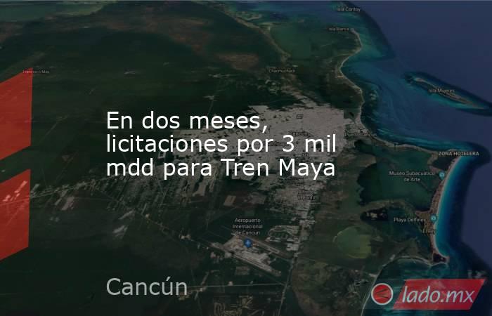En dos meses, licitaciones por 3 mil mdd para Tren Maya
. Noticias en tiempo real