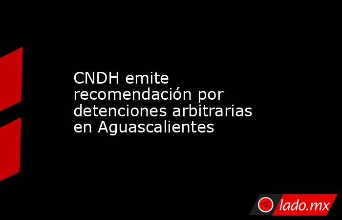 CNDH emite recomendación por detenciones arbitrarias en Aguascalientes. Noticias en tiempo real