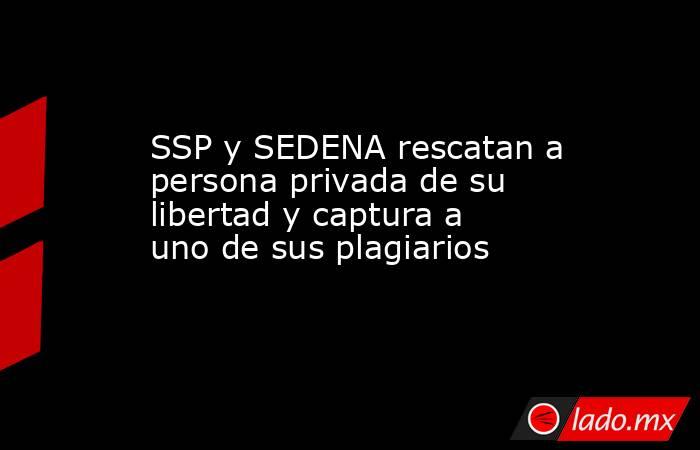 SSP y SEDENA rescatan a persona privada de su libertad y captura a uno de sus plagiarios. Noticias en tiempo real