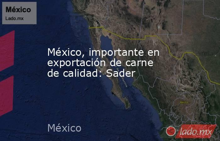 México, importante en exportación de carne de calidad: Sader. Noticias en tiempo real