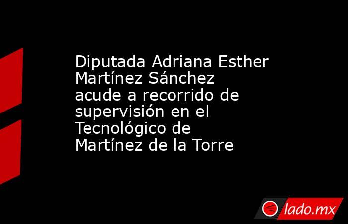 Diputada Adriana Esther Martínez Sánchez acude a recorrido de supervisión en el Tecnológico de Martínez de la Torre. Noticias en tiempo real