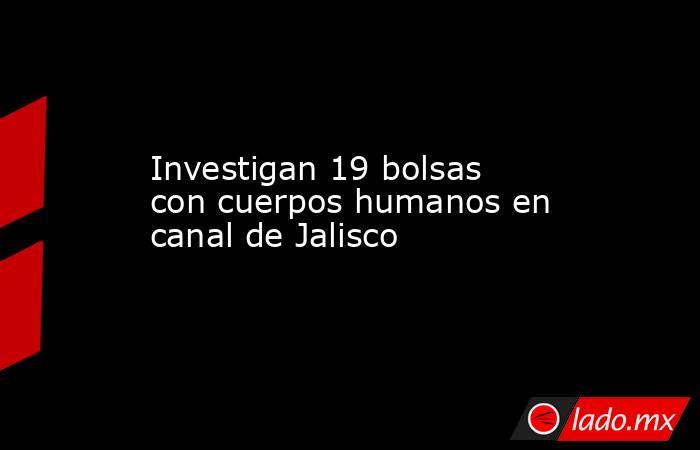 Investigan 19 bolsas con cuerpos humanos en canal de Jalisco. Noticias en tiempo real