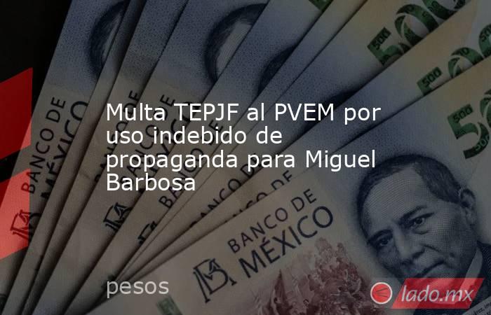 Multa TEPJF al PVEM por uso indebido de propaganda para Miguel Barbosa. Noticias en tiempo real