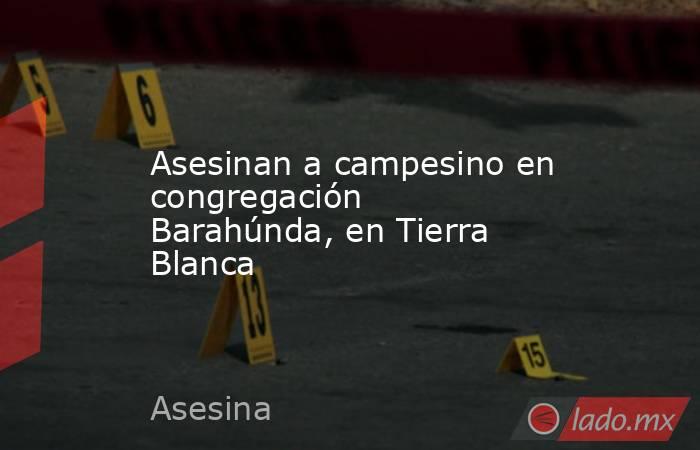 Asesinan a campesino en congregación Barahúnda, en Tierra Blanca. Noticias en tiempo real