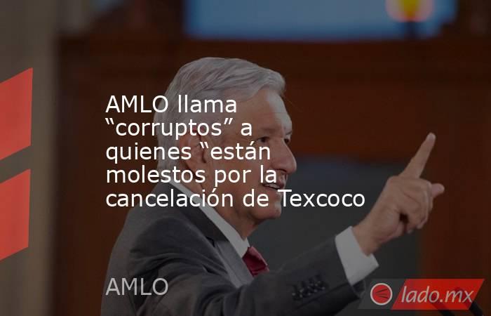 AMLO llama “corruptos” a quienes “están molestos por la cancelación de Texcoco. Noticias en tiempo real