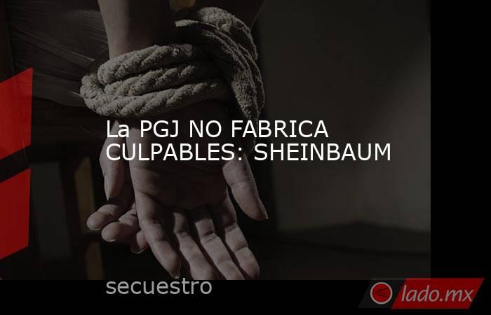 La PGJ NO FABRICA CULPABLES: SHEINBAUM. Noticias en tiempo real