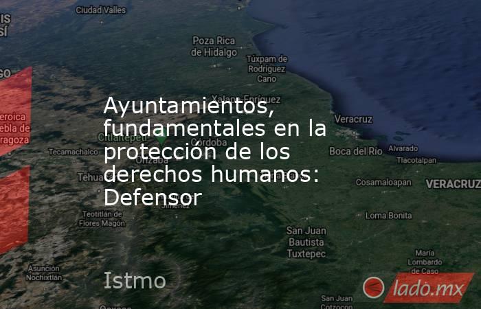 Ayuntamientos, fundamentales en la protección de los derechos humanos: Defensor. Noticias en tiempo real
