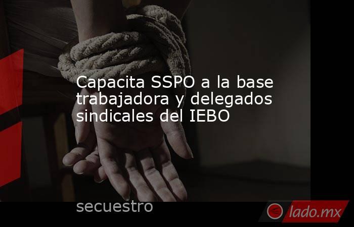 Capacita SSPO a la base trabajadora y delegados sindicales del IEBO . Noticias en tiempo real