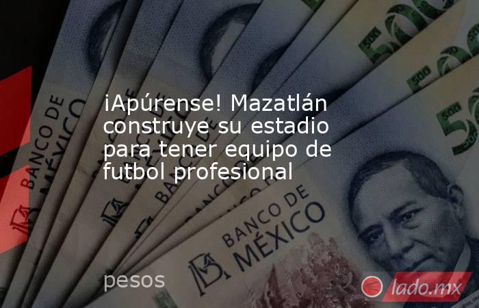 ¡Apúrense! Mazatlán construye su estadio para tener equipo de futbol profesional
. Noticias en tiempo real