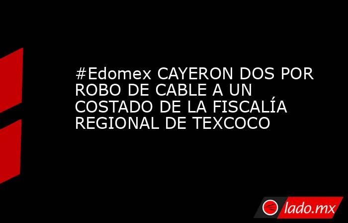 #Edomex CAYERON DOS POR ROBO DE CABLE A UN COSTADO DE LA FISCALÍA REGIONAL DE TEXCOCO. Noticias en tiempo real