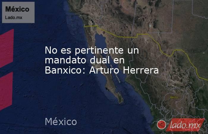 No es pertinente un mandato dual en Banxico: Arturo Herrera. Noticias en tiempo real