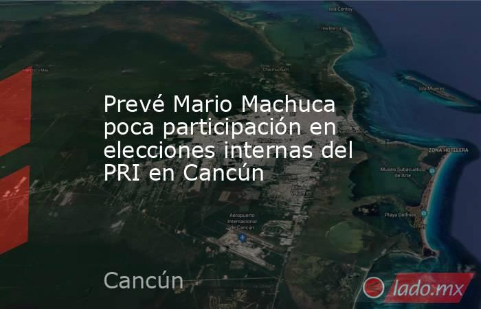 Prevé Mario Machuca poca participación en elecciones internas del PRI en Cancún. Noticias en tiempo real
