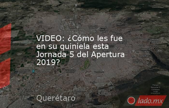 VIDEO: ¿Cómo les fue en su quiniela esta Jornada 5 del Apertura 2019?. Noticias en tiempo real