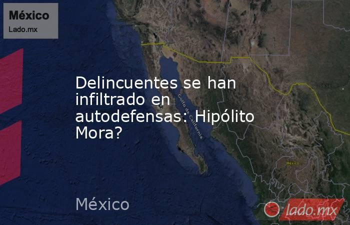 Delincuentes se han infiltrado en autodefensas: Hipólito Mora?. Noticias en tiempo real