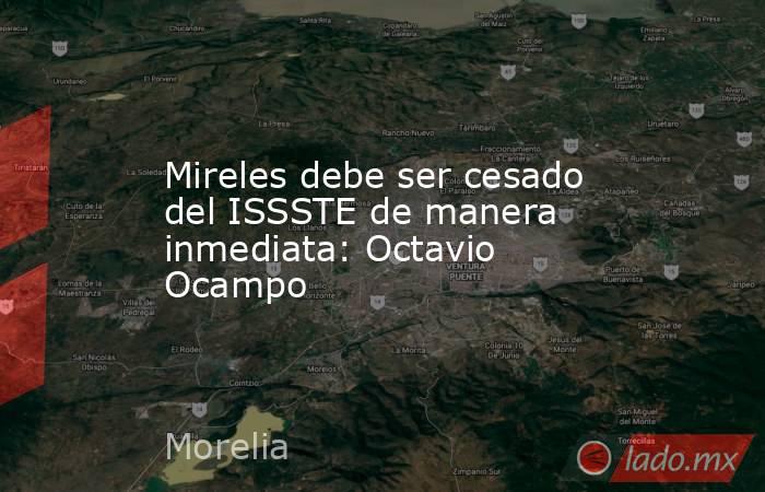 Mireles debe ser cesado del ISSSTE de manera inmediata: Octavio Ocampo. Noticias en tiempo real