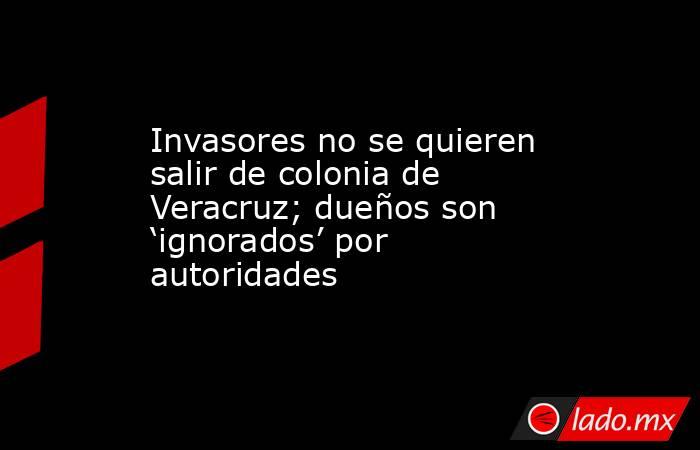 Invasores no se quieren salir de colonia de Veracruz; dueños son ‘ignorados’ por autoridades. Noticias en tiempo real