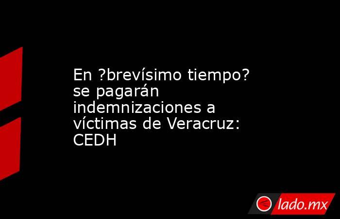 En ?brevísimo tiempo? se pagarán indemnizaciones a víctimas de Veracruz: CEDH. Noticias en tiempo real