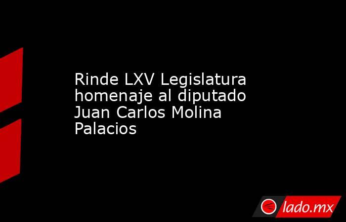 Rinde LXV Legislatura homenaje al diputado Juan Carlos Molina Palacios. Noticias en tiempo real