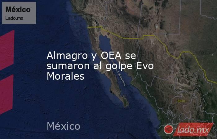 Almagro y OEA se sumaron al golpe Evo Morales. Noticias en tiempo real