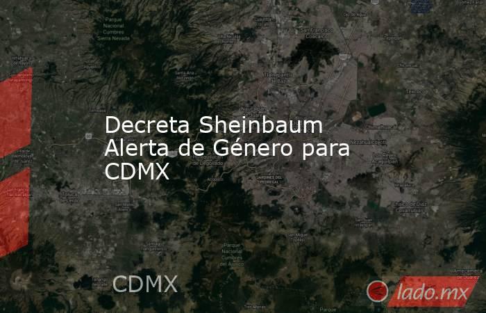 Decreta Sheinbaum Alerta de Género para CDMX. Noticias en tiempo real