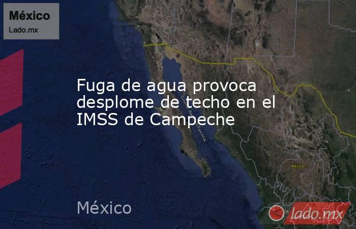 Fuga de agua provoca desplome de techo en el IMSS de Campeche. Noticias en tiempo real