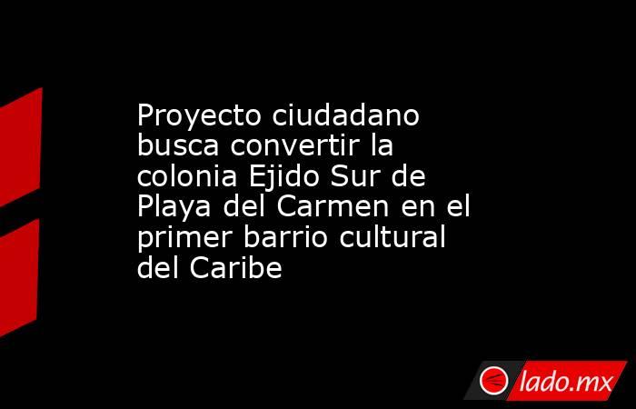 Proyecto ciudadano busca convertir la colonia Ejido Sur de Playa del Carmen en el primer barrio cultural del Caribe. Noticias en tiempo real