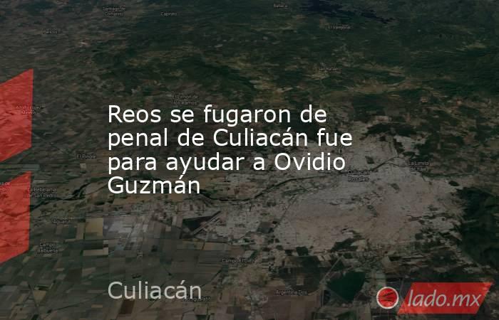 Reos se fugaron de penal de Culiacán fue para ayudar a Ovidio Guzmán. Noticias en tiempo real